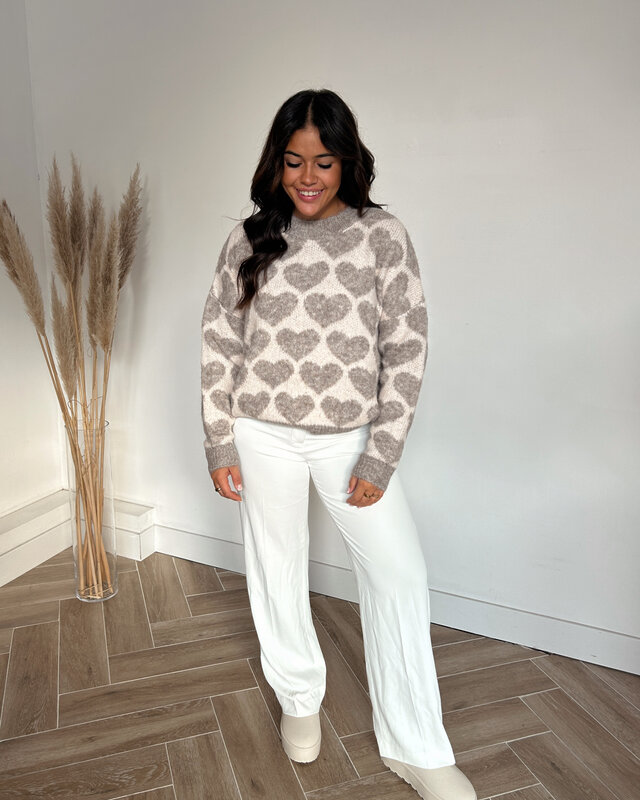 heart knit - taupe