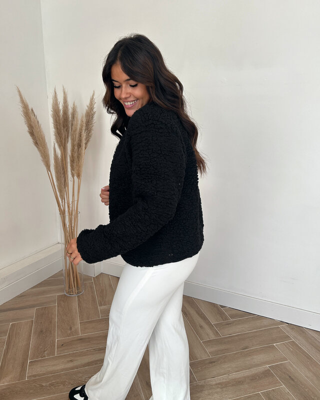 teddy vestje - zwart