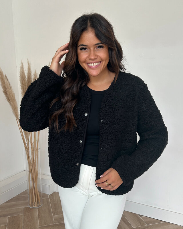 teddy vestje - zwart