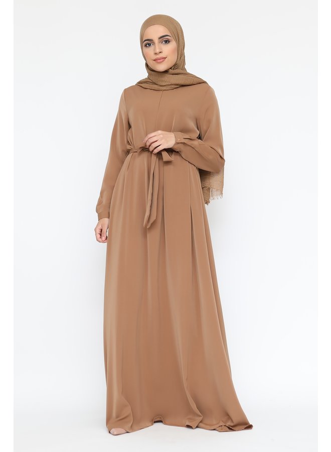 A-lijn abaya met rits -camel