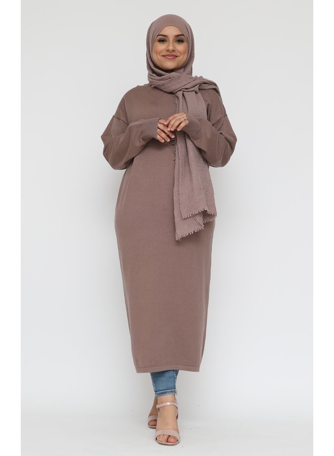 Basic lange sweater -mocca