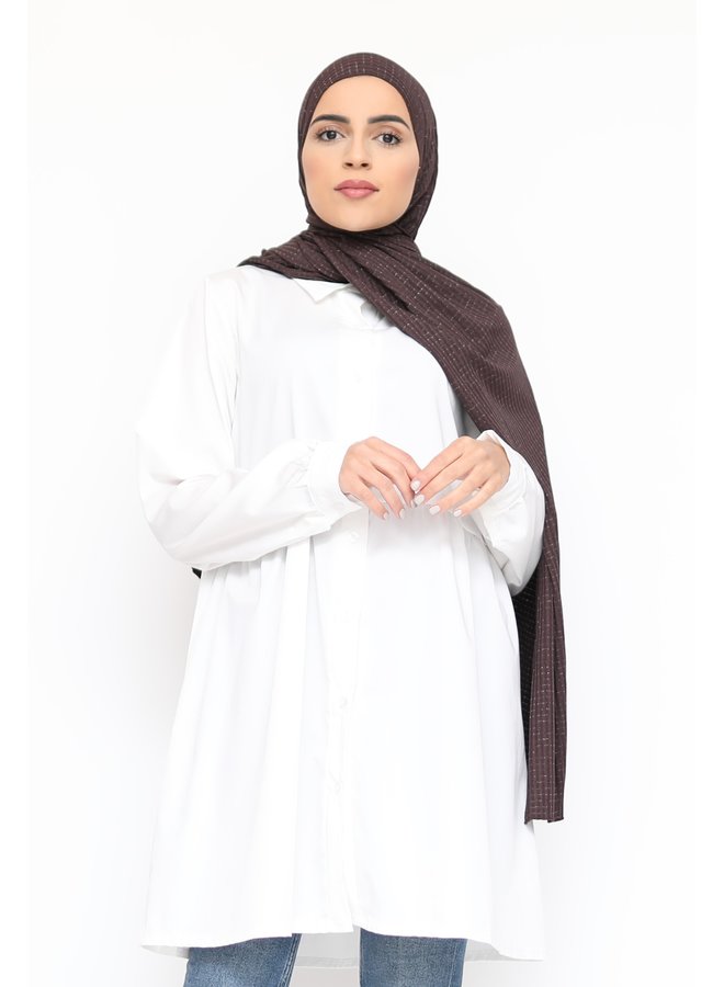 Tunic with buttons - white
