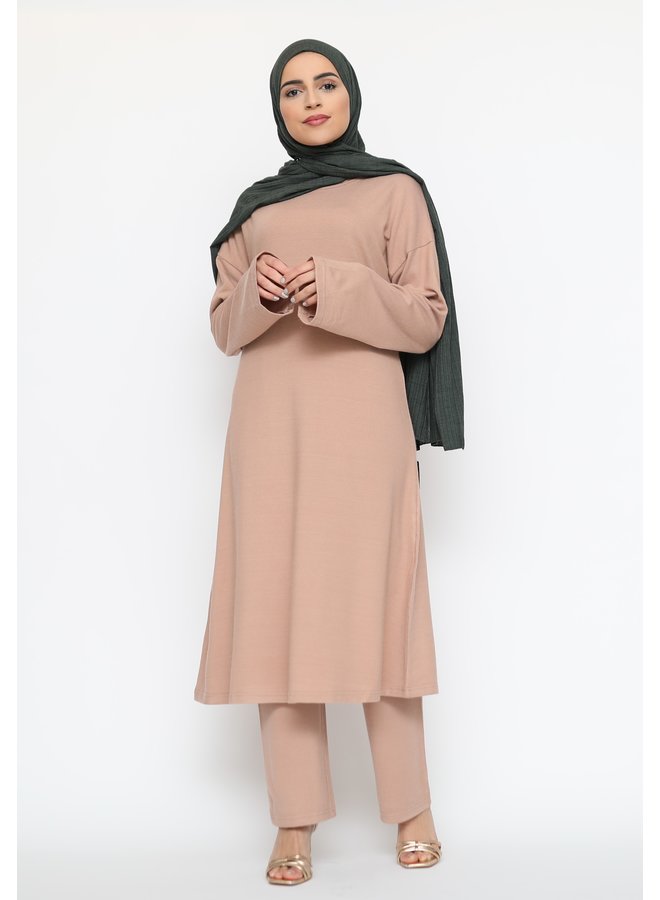 Comfy twinset with pants - nude