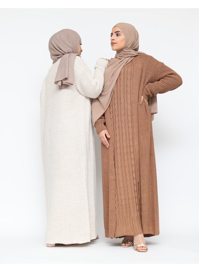 Kabeljurk met vest - camel