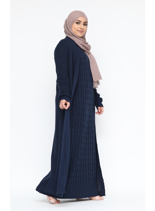 Robe torsadée avec cardigan - navy