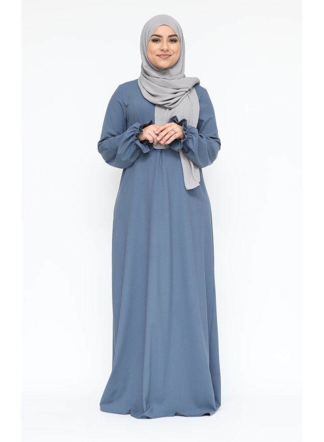 Abaya with puffed sleeve - jeansblue