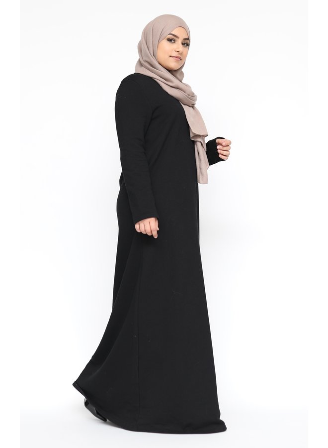 Winter abaya - zwart