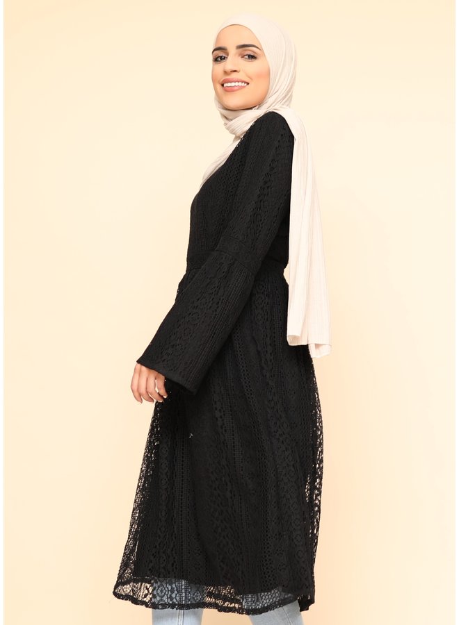 Lace tunic -black