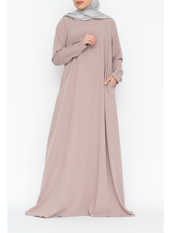 A-line abaya - nude