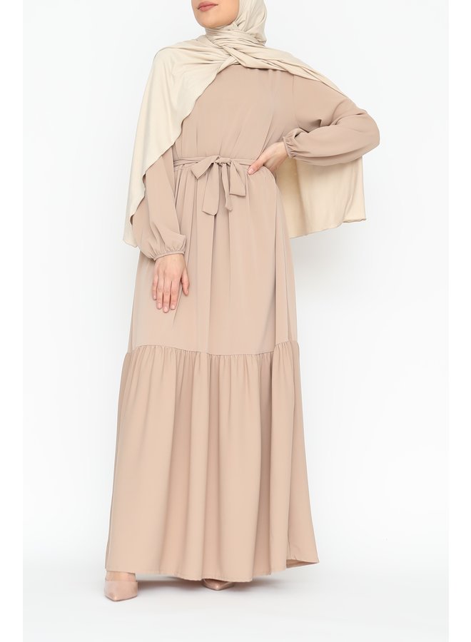 Maxidress with layers - beige