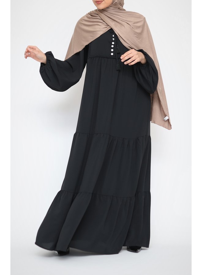 Maxidress with buttons - noir