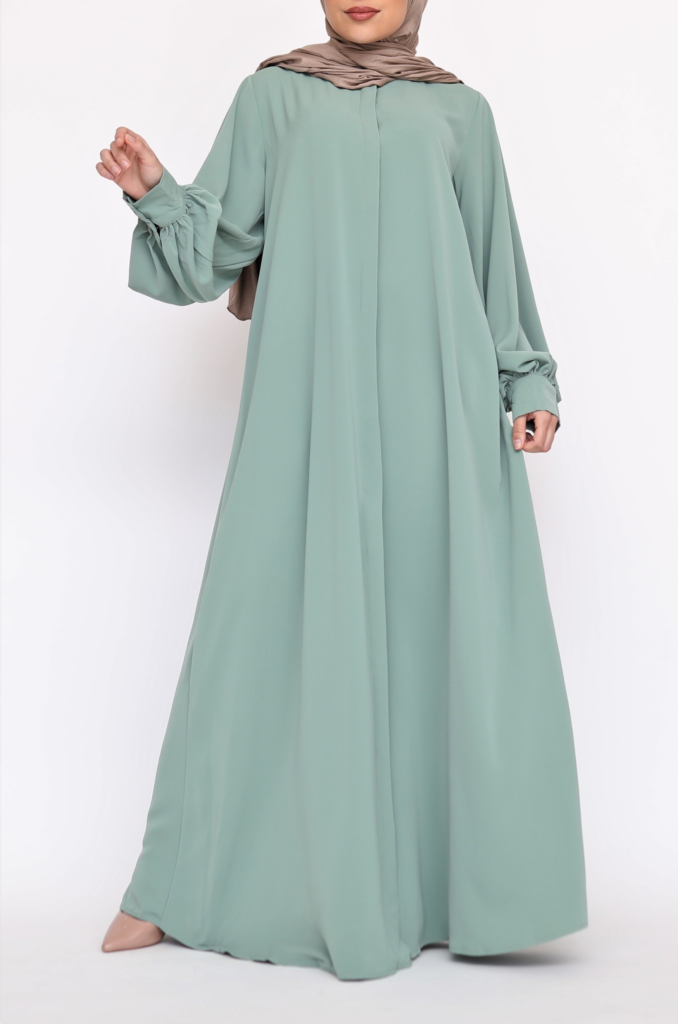 mint green abaya