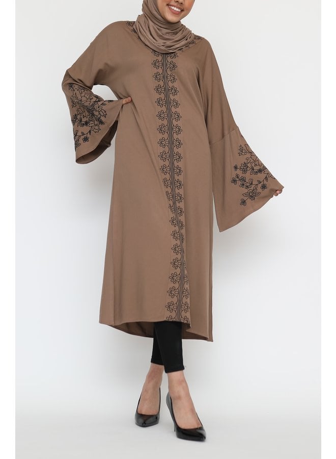 Tunic with embroidery - brown