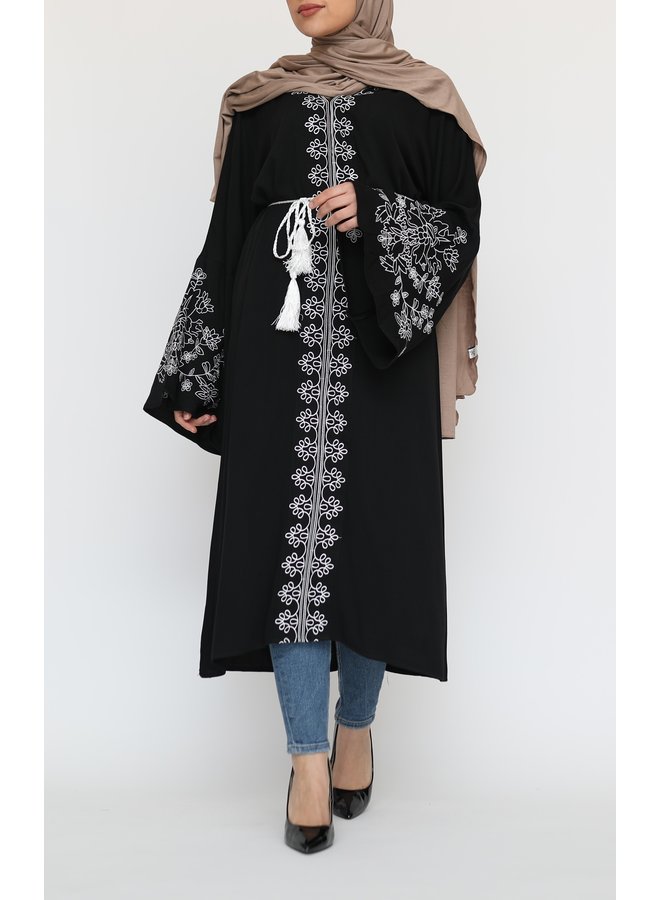 Tunic with embroidery - black