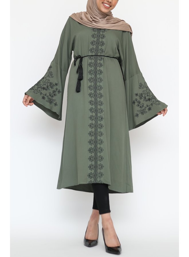 Tuniek met borduursel - groen