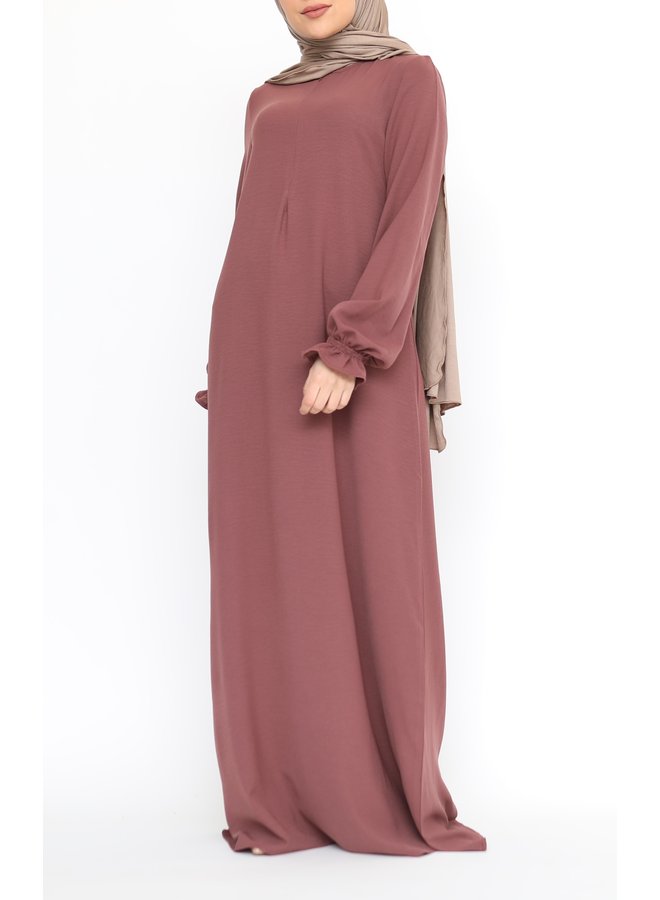 Abaya with cute sleeves (lightweight) - Dustyred