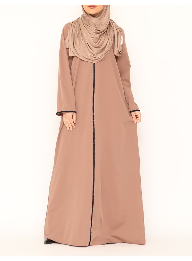 Abaya black line - nude