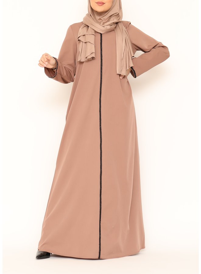 Abaya black line - nude