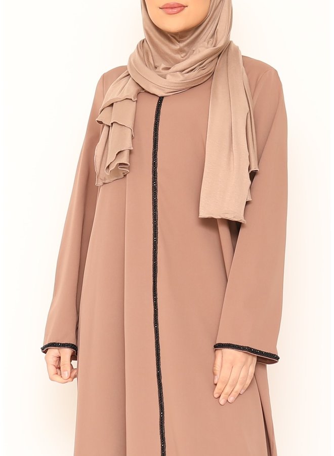 Abaya black line - nude