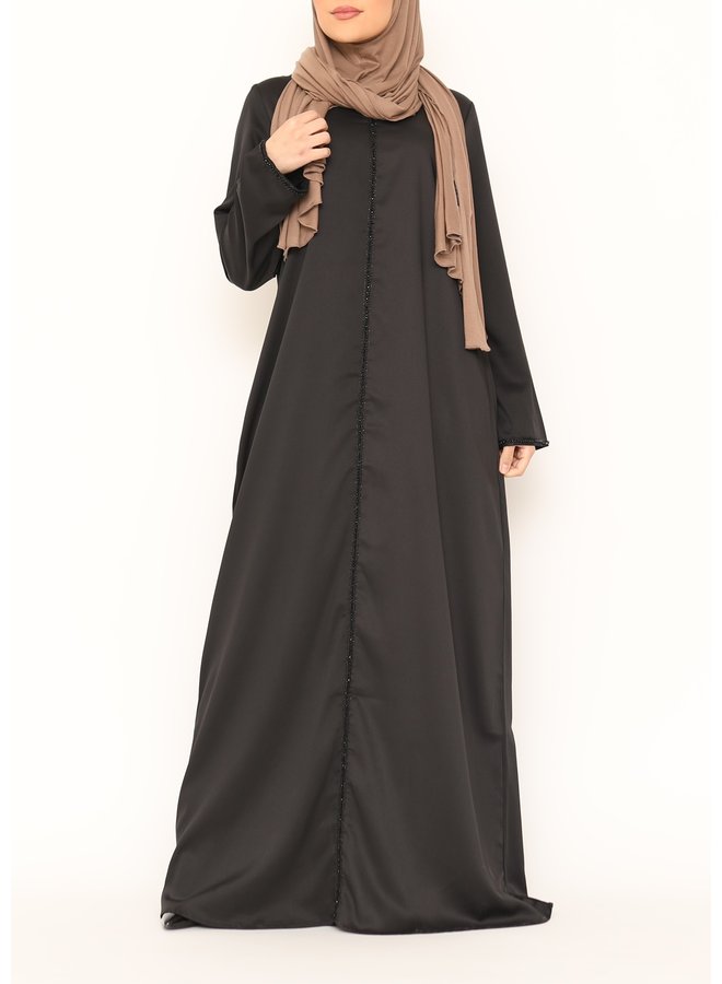 Abaya black line - black