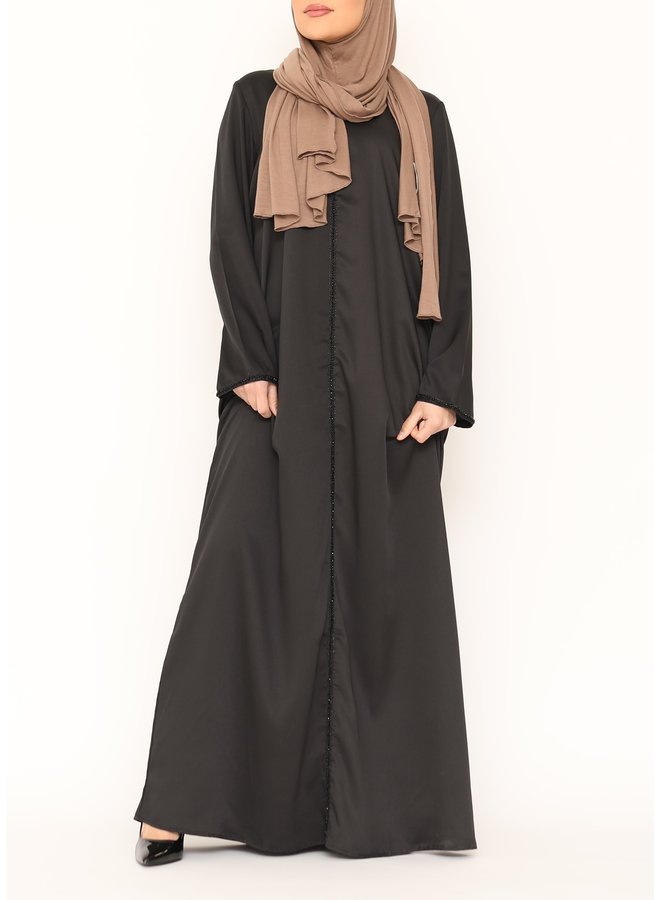 Abaya black line - black