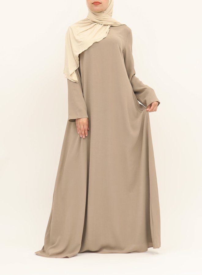 A-lijn abaya met ceintuur - taupe