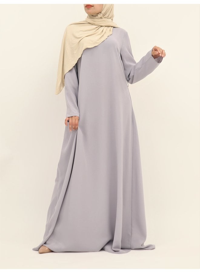 A-line abaya with belt - lila