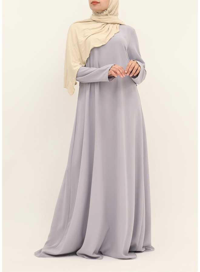 A-line abaya with belt - lila