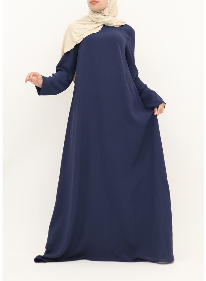 A-line abaya with belt - navy