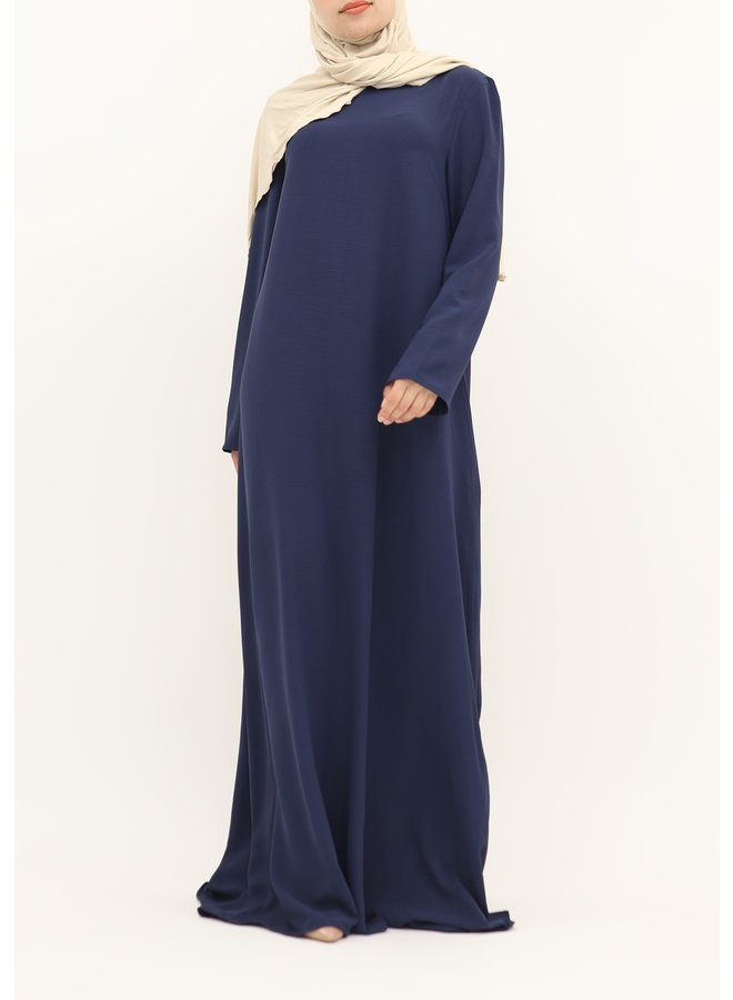 A-line abaya with belt - navy