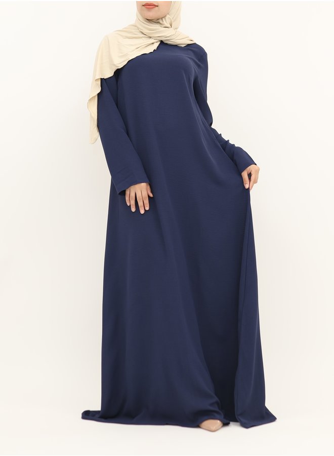 A-line abaya with belt - navy