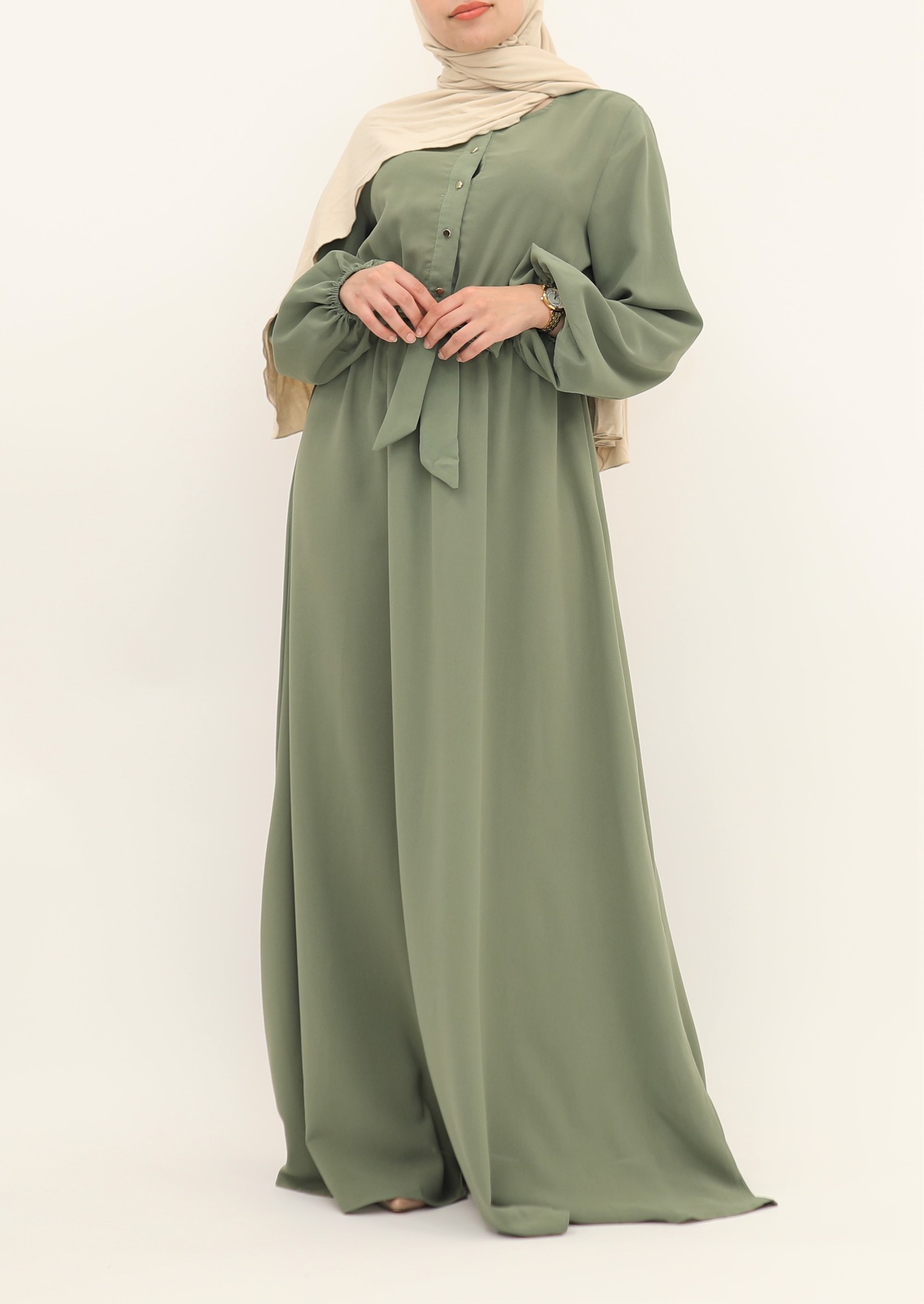 Italiaans motor Glad Maxi Abaya - groen - By Aicha