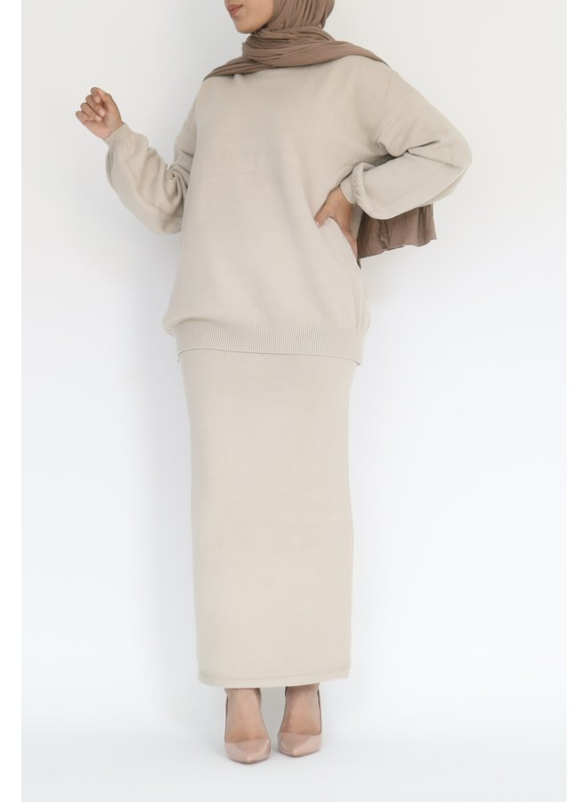 Twinset avec jupe - beige