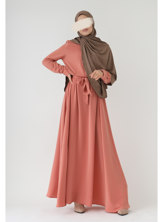 A-lijn zip abaya - peach