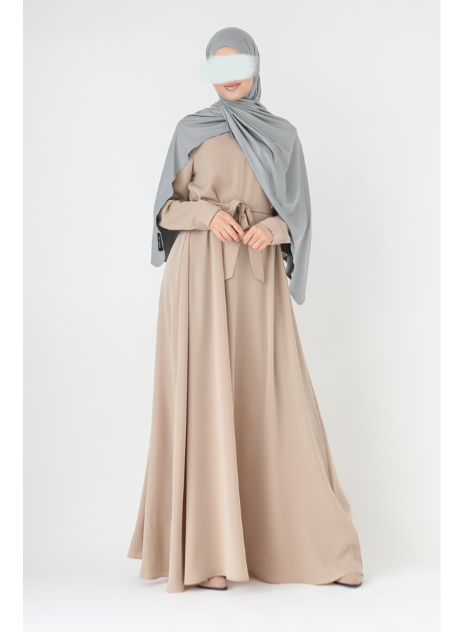 A-lijn zip abaya - beige