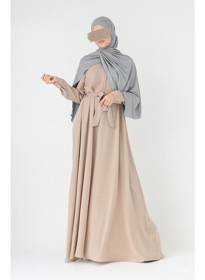 A-lijn zip abaya - beige