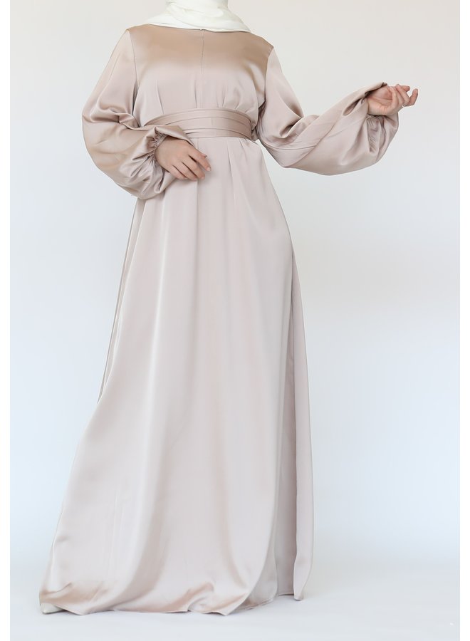 Satin Abaya - beige