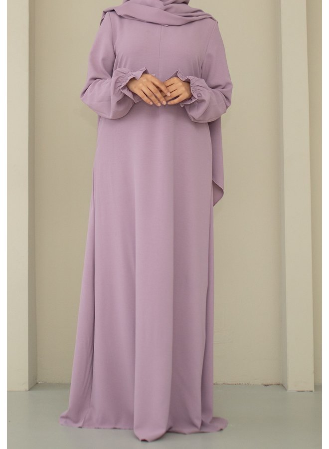 Lightweight Ruffle Abaya - Purple