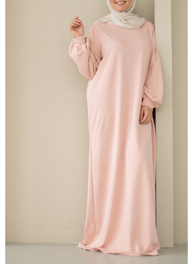 Oversized Sweater Abaya - Blush