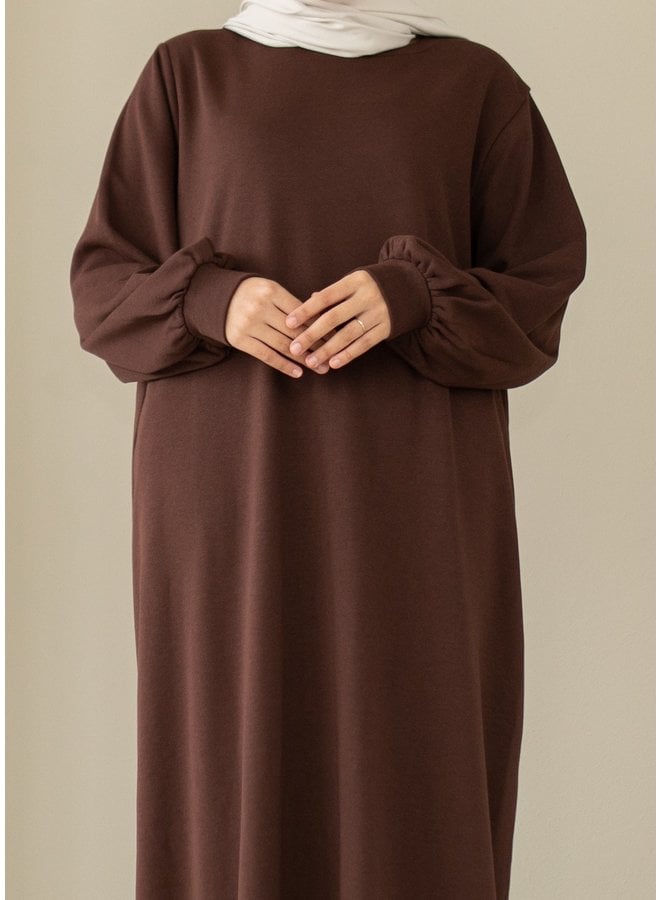 Oversized Sweater Abaya - Coffee