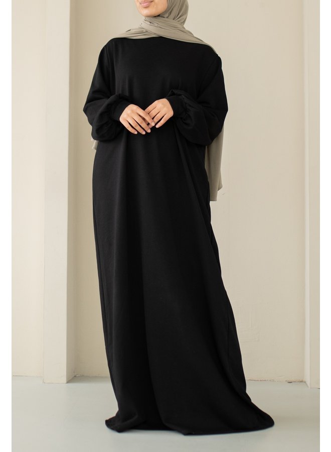 Oversized Sweater Abaya - Black