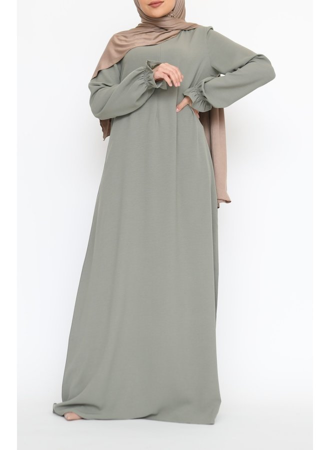 Abaya with cute sleeves (lightweight) - Peach