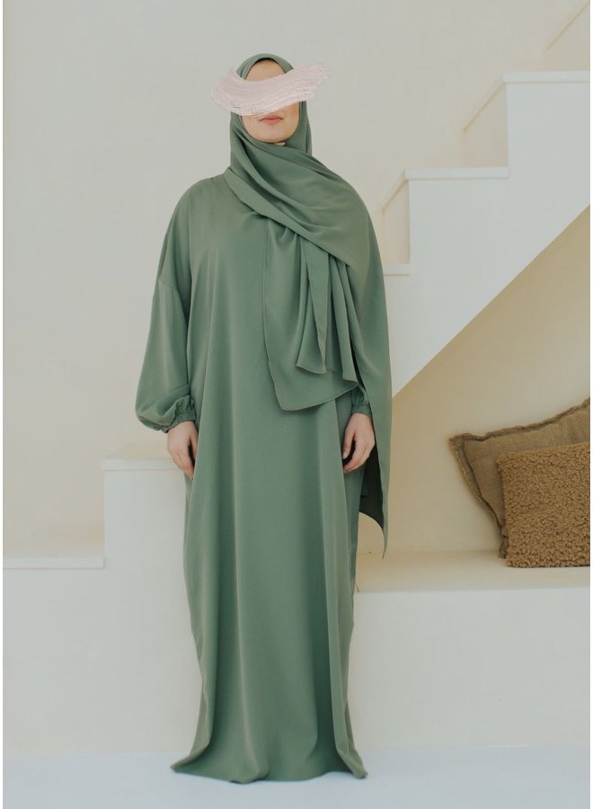 One piece Abaya set - Olive