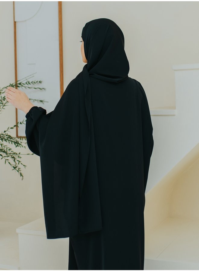 One piece abaya set - Black