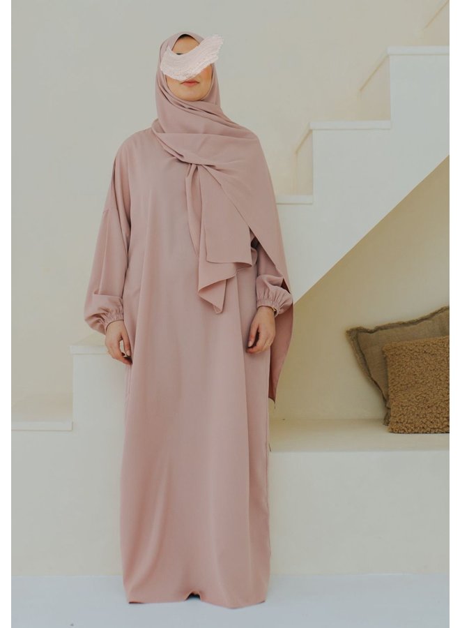 One piece Abaya set - Salmon pink