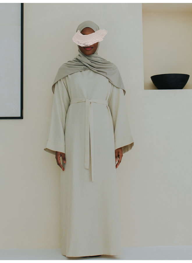 Linen Abaya - Beige