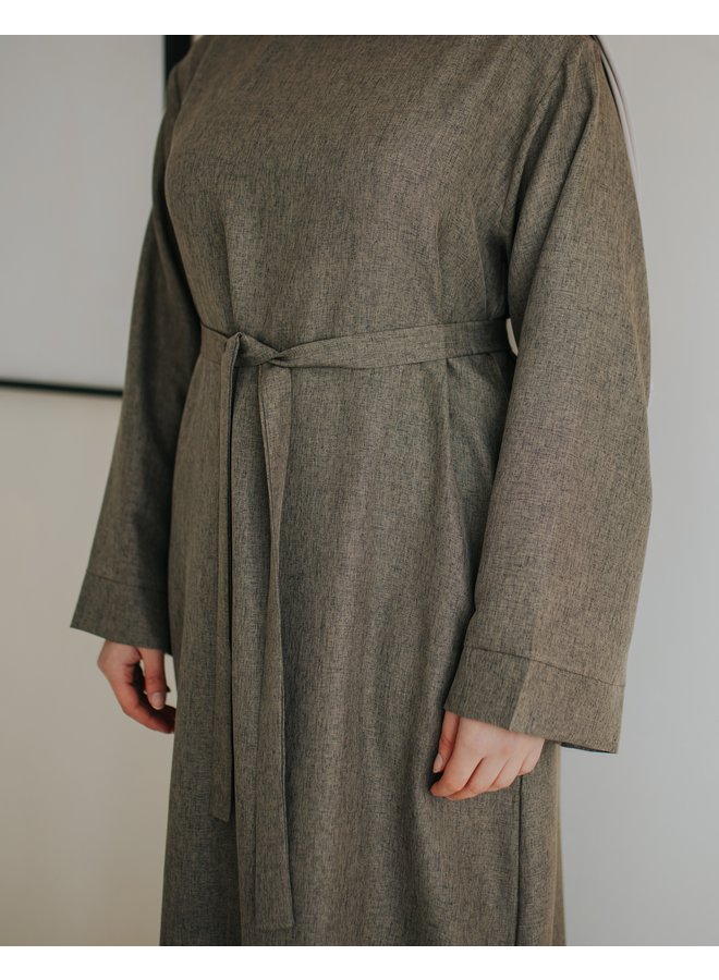 Linen Abaya - Brown