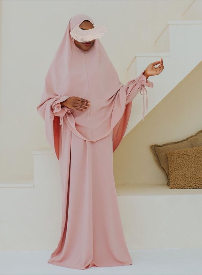 Abaya Assiyah set- Baby Pink