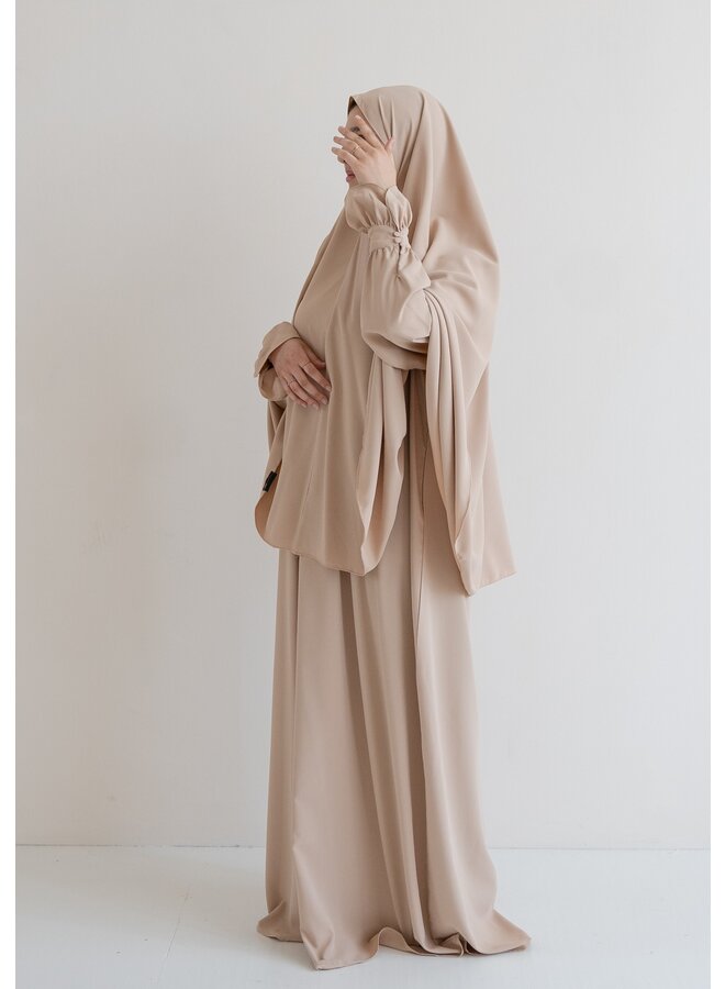 Zahar Abaya set - beige