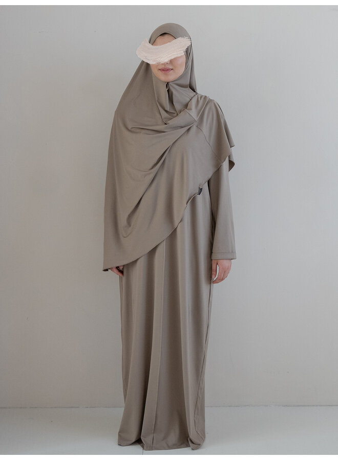 Jersey Abaya set - sand